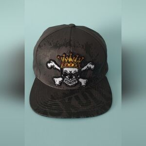 Skull Cap Top Level Color Gray  New Cotton One Size Style Motorcycle Embroidered